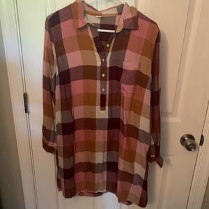 NWOT Old Navy Button Up Shirt Dress, Plaid